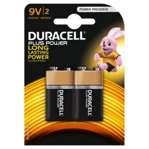 Duracell Plus Power Alkaline Pack of 2 9V Battery