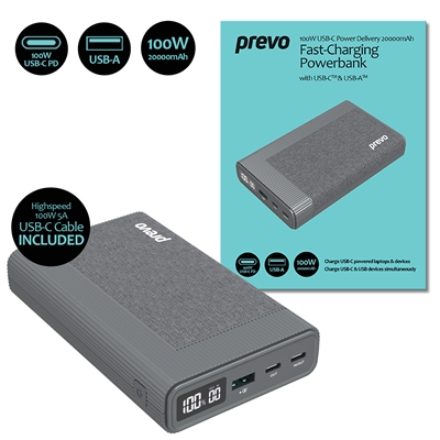 Dual USB-C & USB-A with 100W USB-C Cable Included for Laptops