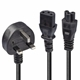 Lindy 30374 2.5m UK 3 Pin Plug To IEC C13 (Kettle) & IEC C5 (Clover) 10 Amp Mains Splitter Extension Cable - Black - Image 4