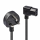 Lindy 30446 1m UK 3 Pin Plug To Right Angle IEC C13 (Kettle) 5 Amp Fuse Mains Extension Cable - Black - Image 4