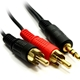 3.5mm (M) Stereo Jack to 2 x RCA Plug (M + M) 2m Black OEM Cable - Image 4