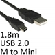 USB 2.0 A (M) to USB 2.0 Mini B (M) 1.8m Black OEM Data Cable - Image 4