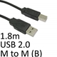 USB 2.0 A (M) to USB 2.0 B (M) 1.8m Black OEM Printer/Scanner Data Cable - Image 4