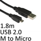 USB 2.0 A (M) to USB 2.0 Micro B (M) 1.8m Black OEM Data Cable - Image 4