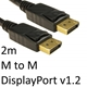 DisplayPort 1.2 (M) to DisplayPort 1.2 (M) 2m Black OEM Display Cable - Image 4