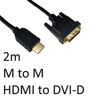 HDMI 1.4 (M) to DVI-D (M) 2m Black OEM Display Cable - Image 3