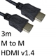 HDMI 1.4 (M) to HDMI 1.4 (M) 3m Black OEM Display Cable - Image 4