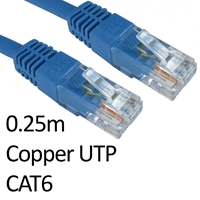 RJ45 (M) to RJ45 (M) CAT6 0.25m Blue OEM Moulded Boot Copper UTP Network Cable - Image 3