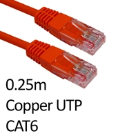 RJ45 (M) to RJ45 (M) CAT6 0.25m Red OEM Moulded Boot Copper UTP Network Cable - Image 3