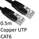 RJ45 (M) to RJ45 (M) CAT6 0.5m Black OEM Moulded Boot Copper UTP Network Cable - Image 4