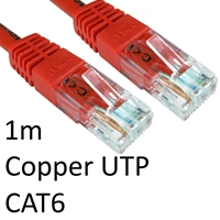 RJ45 (M) to RJ45 (M) CAT6 1m Red OEM Moulded Boot Copper UTP Network Cable - Image 3