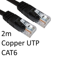 RJ45 (M) to RJ45 (M) CAT6 2m Black OEM Moulded Boot Copper UTP Network Cable - Image 3