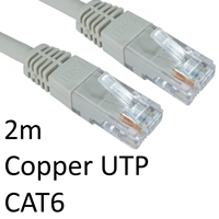 RJ45 (M) to RJ45 (M) CAT6 2m Grey OEM Moulded Boot Copper UTP Network Cable - Image 3