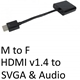 HDMI 1.4 (M) to SVGA & Audio (F) Black OEM Converter Adapter - Image 4