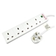 5m 4 Gang Surge Protected LED Indicator UK Mains Extension - White - Image 4