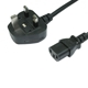 1.8m UK 3 Pin Plug To IEC C13 (Kettle) 5 Amp Fuse Mains Extension Cable - Black - Image 4