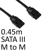Locking SATA III (M) to Locking SATA III (M) 0.45m Black OEM Internal Data Cable - Image 3