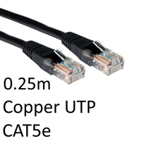 RJ45 (M) to RJ45 (M) CAT5e 0.25m Black OEM Moulded Boot Copper UTP Network Cable - Image 3