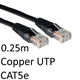 RJ45 (M) to RJ45 (M) CAT5e 0.25m Black OEM Moulded Boot Copper UTP Network Cable - Image 4