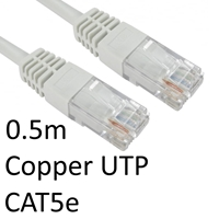 RJ45 (M) to RJ45 (M) CAT5e 0.5m White OEM Moulded Boot Copper UTP Network Cable - Image 3
