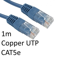 RJ45 (M) to RJ45 (M) CAT5e 1m Blue OEM Moulded Boot Copper UTP Network Cable - Image 3