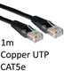 RJ45 (M) to RJ45 (M) CAT5e 1m Black OEM Moulded Boot Copper UTP Network Cable - Image 4