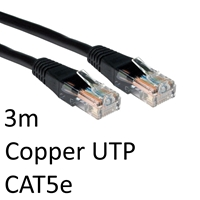 RJ45 (M) to RJ45 (M) CAT5e 3m Black OEM Moulded Boot Copper UTP Network Cable - Image 3
