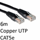 RJ45 (M) to RJ45 (M) CAT5e 6m Black OEM Moulded Boot Copper UTP Network Cable - Image 4