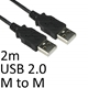 USB 2.0 A (M) to USB 2.0 A (M) 2m Black OEM Data Cable - Image 4