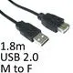 USB 2.0 A (M) to USB 2.0 A (F) 1.8m Black OEM Extension Data Cable - Image 4