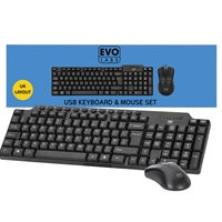 Full Size Qwerty UK Layout Keyboard with Optical Sensor Mouse