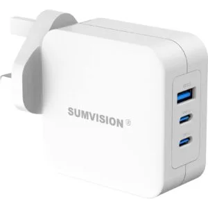 SUMVISION Universal 3 Port USB White Laptop Wall Charger