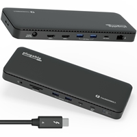 Plugable TBT4-UD5 ThunderBolt 4 Dual Monitor (2x 4K or 1x 8K) 96W USB-C PD Docking Station - Image 3