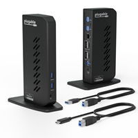 Plugable UD-6950Z Universal Dual Monitor 4K USB-A/USB-C DisplayLink Certified Docking Station - Image 3
