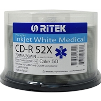 Ritek Medical Pro 50PK CD-R 52X 700MB/80Min (Directive 93/44/EEC and DICOM Compliance) - Image 3