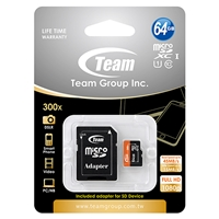 Team 64GB Micro SDXC UHS-1 Class 10 Flash Card with Adapter - Image 3