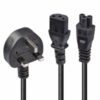 Lindy 30374 2.5m UK 3 Pin Plug To IEC C13 (Kettle) & IEC C5 (Clover) 10 Amp Mains Splitter Extension Cable - Black - Image 3