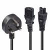 Lindy 30374 2.5m UK 3 Pin Plug To IEC C13 (Kettle) & IEC C5 (Clover) 10 Amp Mains Splitter Extension Cable - Black - Image 2