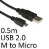 USB 2.0 A (M) to USB 2.0 Micro B (M) 0.5m Black OEM Data Cable - Image 3
