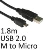 USB 2.0 A (M) to USB 2.0 Micro B (M) 1.8m Black OEM Data Cable - Image 3