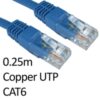 RJ45 (M) to RJ45 (M) CAT6 0.25m Blue OEM Moulded Boot Copper UTP Network Cable - Image 3