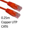 RJ45 (M) to RJ45 (M) CAT6 0.25m Red OEM Moulded Boot Copper UTP Network Cable - Image 3