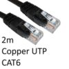 RJ45 (M) to RJ45 (M) CAT6 2m Black OEM Moulded Boot Copper UTP Network Cable - Image 3