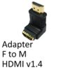 HDMI 1.4 (F) to HDMI 1.4 (M) Black OEM Right Angled Adapter - Image 2