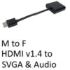 HDMI 1.4 (M) to SVGA & Audio (F) Black OEM Converter Adapter - Image 3