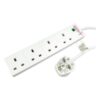 5m 4 Gang Surge Protected LED Indicator UK Mains Extension - White - Image 3