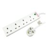 5m 4 Gang Surge Protected LED Indicator UK Mains Extension - White
