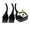 UK Mains to 2 x IEC Kettle 1.8m Black OEM Power Splitter Cable - Image 3