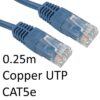 RJ45 (M) to RJ45 (M) CAT5e 0.25m Blue OEM Moulded Boot Copper UTP Network Cable - Image 2