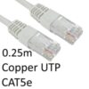 RJ45 (M) to RJ45 (M) CAT5e 0.25m White OEM Moulded Boot Copper UTP Network Cable - Image 3